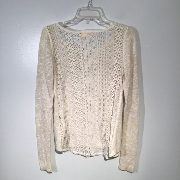 Hollister Scoop Neck Shimmery Sweater with Lace Back Size S - Picture 10 of 12